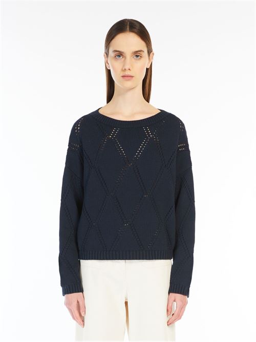 MAGLIA OVERSIZE IN COTONE A LOSANGHE WEEK END Max Mara | ABBOZZI2425366161600003